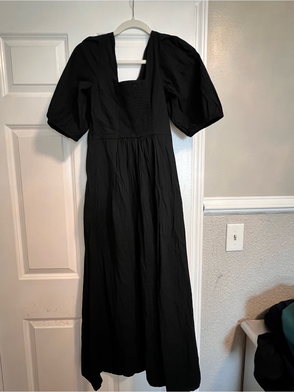 Target Black Square-Neck Puff Sleeve Maxi Dress
